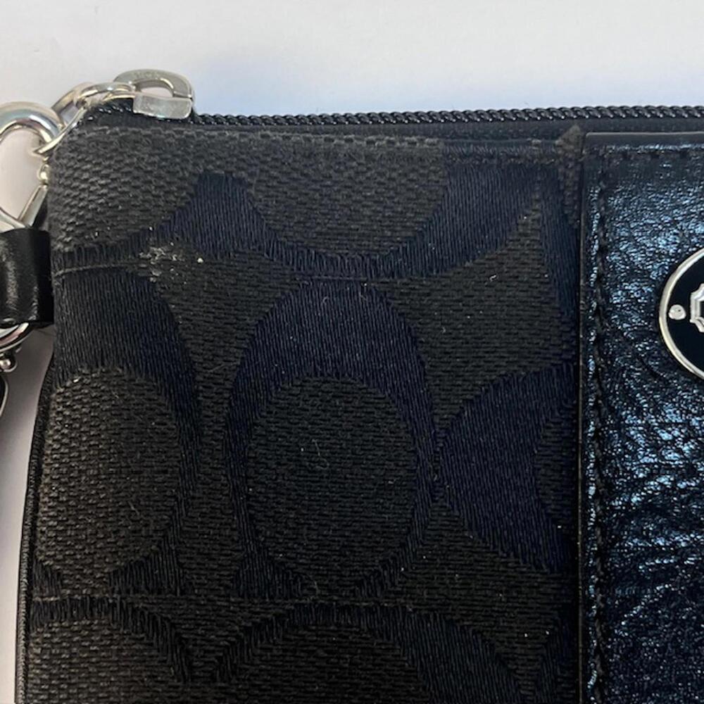 Coach Signature Black Wristlet Pouch - Picture 4 of 9